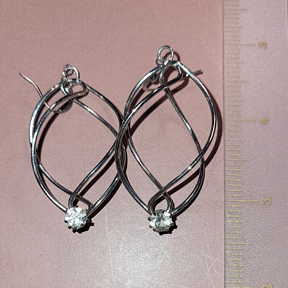 Elegant Silver Twisted Hoop Earrings